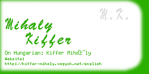 mihaly kiffer business card